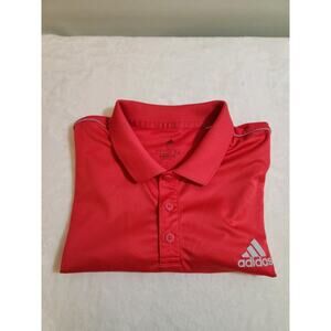 Adidas AeroReady Polo Mens Large Pink Short Sleeve Golf Athleisure